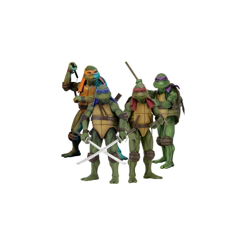 TORTUES NINJA Pack 4 figurines 19 ème 1990 Movie Version Neca