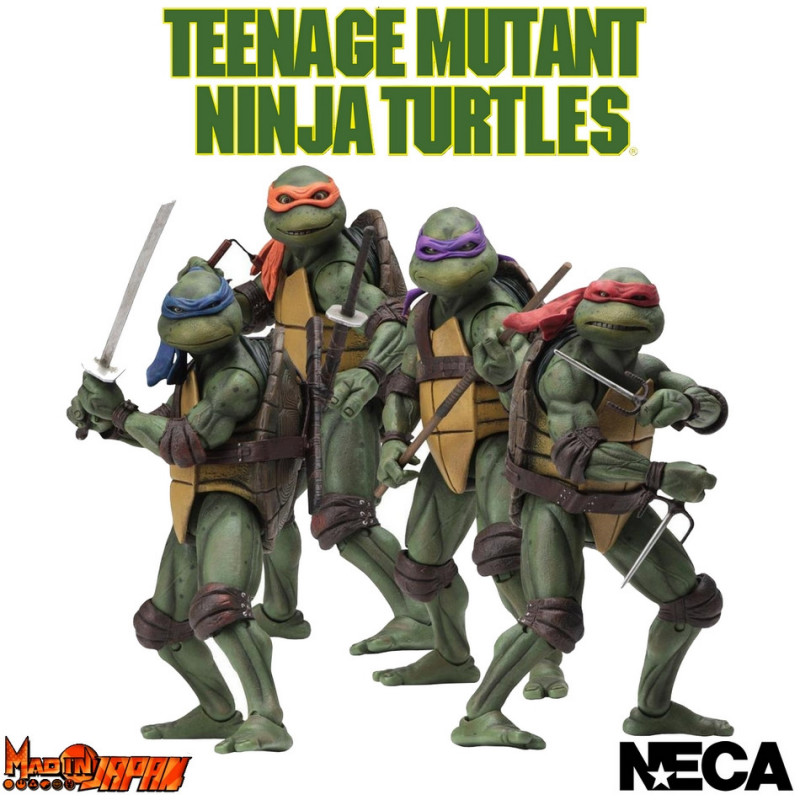 TORTUES NINJA Pack 4 figurines 19 ème 1990 Movie Version Neca