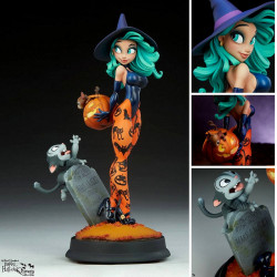  HAPPY HALLOWQUEENS COLLECTION Statue Pumpkin Witch by Chris Sanders Sideshow
