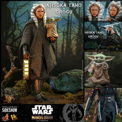  STAR WARS The Mandalorian Figurines Ahsoka Tano & Grogu  Hot Toys