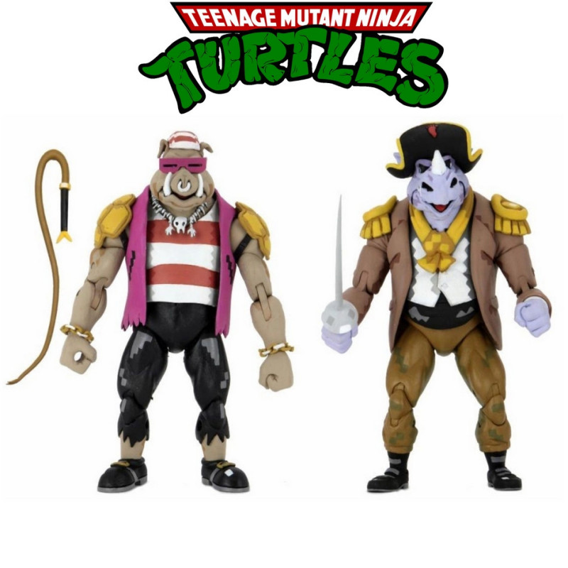 TORTUES NINJA figurines Bebop & Rocksteady Pirates Turtles in Time Neca TORTUES NINJA figurines Bebop & Rocksteady Pirates Turtles in Time Neca