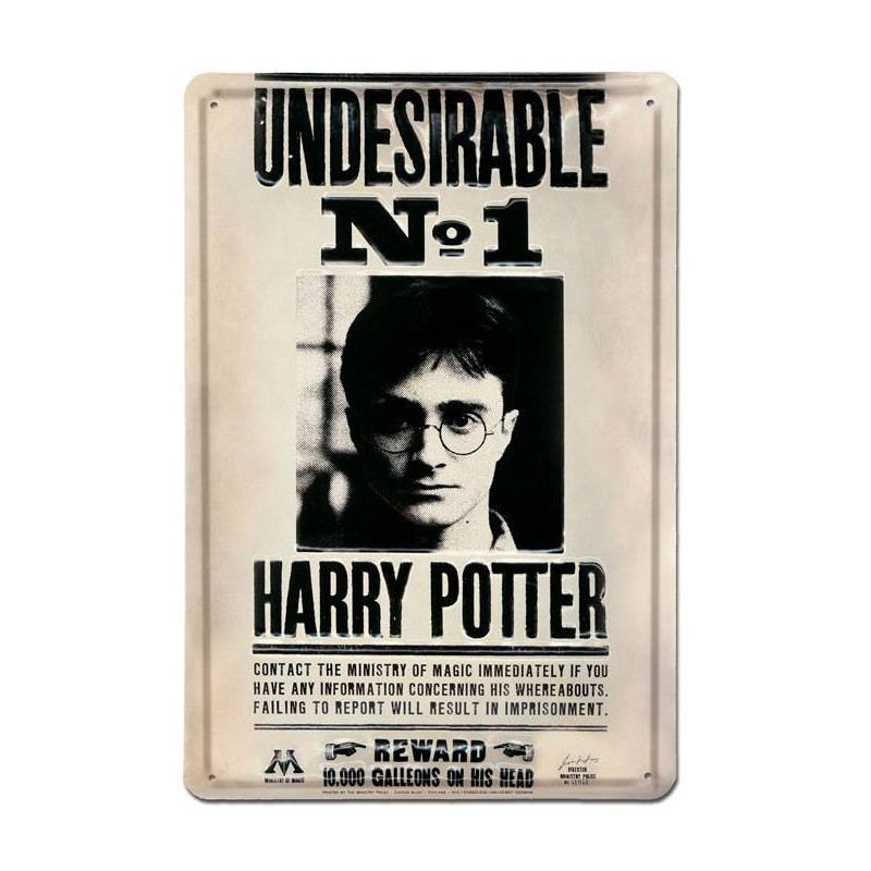 HARRY POTTER Panneau métallique 3D Undesirable No 1 Logoshirt