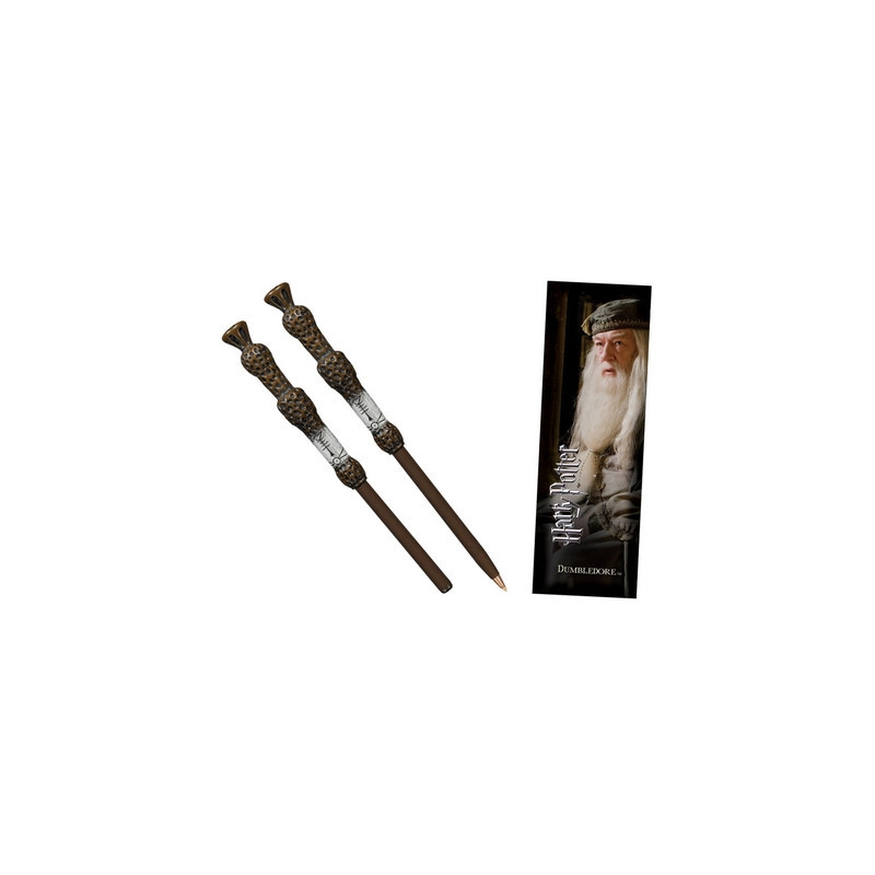 HARRY POTTER Stylo Baguette & Marque-page Dumbledore Noble Collection