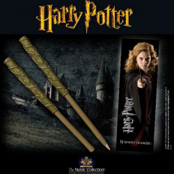  HARRY POTTER Stylo Baguette & Marque-page Hermione Noble Collection