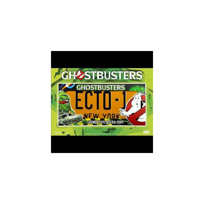 GHOSBUSTERS Réplique Plaque d’immatriculation Ecto-1 Doctor Collector GHOSBUSTERS Réplique Plaque d’immatriculation Ecto-1 Doctor Collector