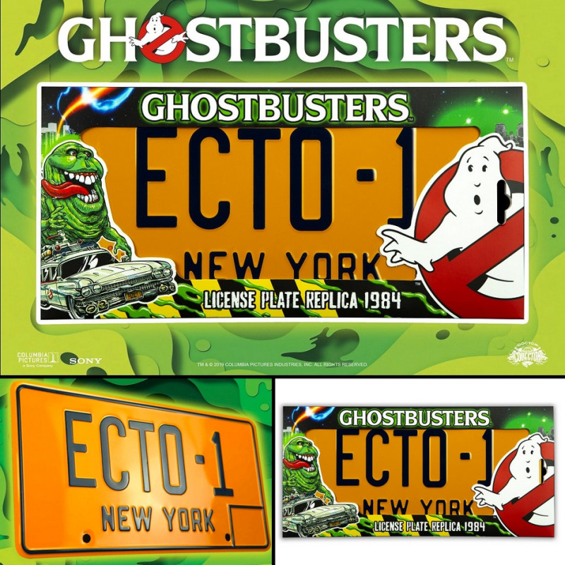 Doctor Collector – Plaque D’immatriculation ECTO-1 – Ghostbusters – Officielle Universal Studios – Kit Slimer