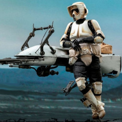 STAR WARS The Mandalorian Figurine Scout Trooper & Speeder Bike Hot Toys