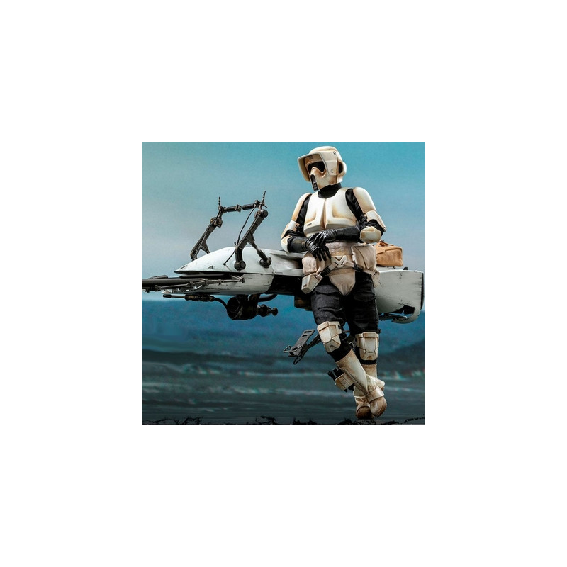 STAR WARS The Mandalorian Figurine Scout Trooper & Speeder Bike Hot Toys