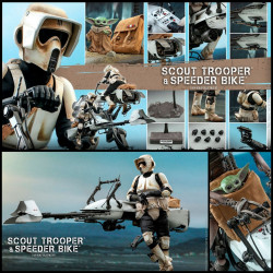  STAR WARS The Mandalorian Figurine Scout Trooper & Speeder Bike Hot Toys