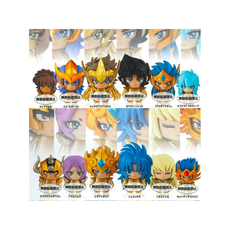 SAINT SEIYA Set 12 Figurines Gold Saints CollecChara! Bandai