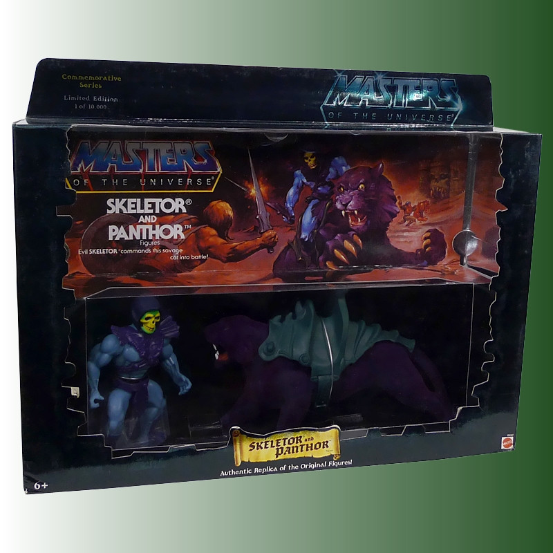 MAITRES DE L'UNIVERS COMMEMORATIVE figurines Skeletor & Panthor MAITRES DE L'UNIVERS COMMEMORATIVE figurines Skeletor & Panthor