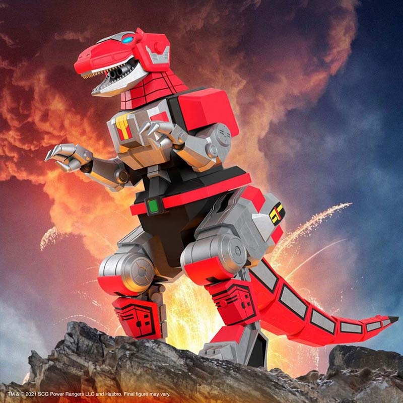 POWER RANGERS Figurine Ultimates Tyrannosaurus Dinozord Super7