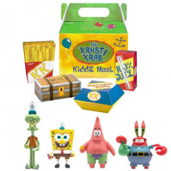 BOB L'EPONGE Coffret 4 Figurines The Krusty Krab Kiddie Meal Reaction Super7