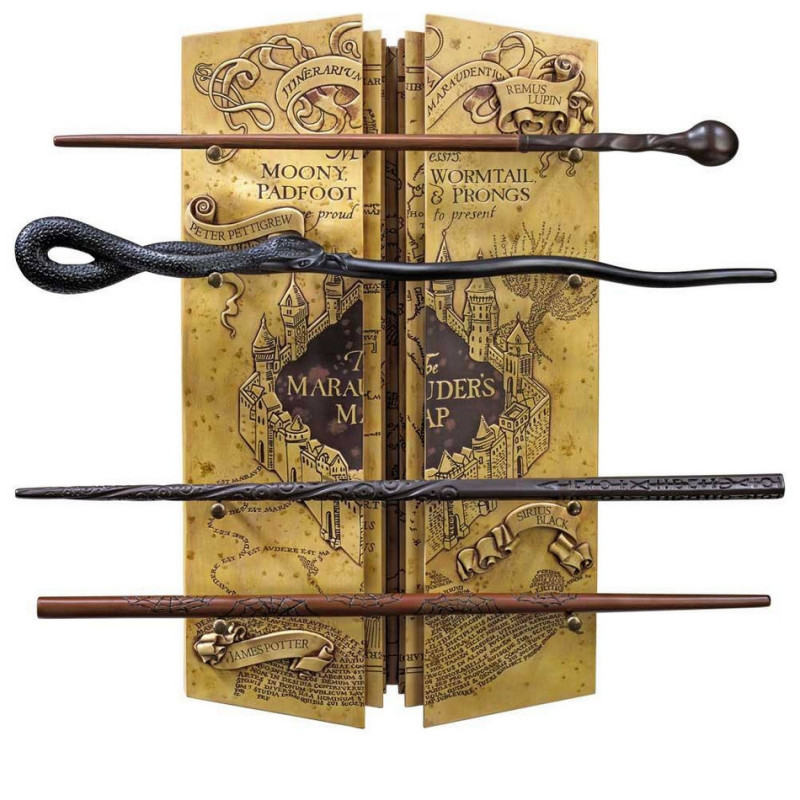 HARRY POTTER Présentoir 4 baguettes La Carte Du Maraudeur Noble Collection HARRY POTTER Présentoir 4 baguettes La Carte Du Maraudeur Noble Collection