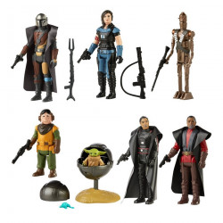  STAR WARS The Mandalorian Pack 7 Figurines Retro Collection Hasbro