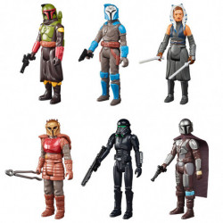 STAR WARS The Mandalorian Pack 6 Figurines Retro Collection Hasbro