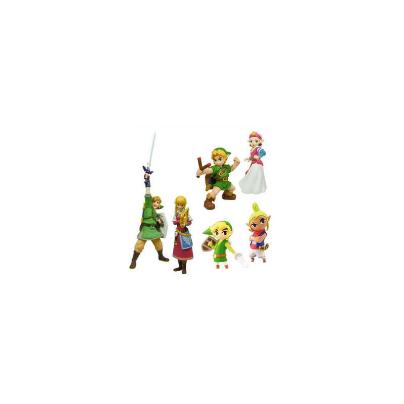 THE LEGEND OF ZELDA Ocarina of Time Skyward Sword Wind Waker collection de 6 figurines Zelda et Link THE LEGEND OF ZELDA Ocarina of Time Skyward Sword Wind Waker collection de 6 figurines Zelda et Link
