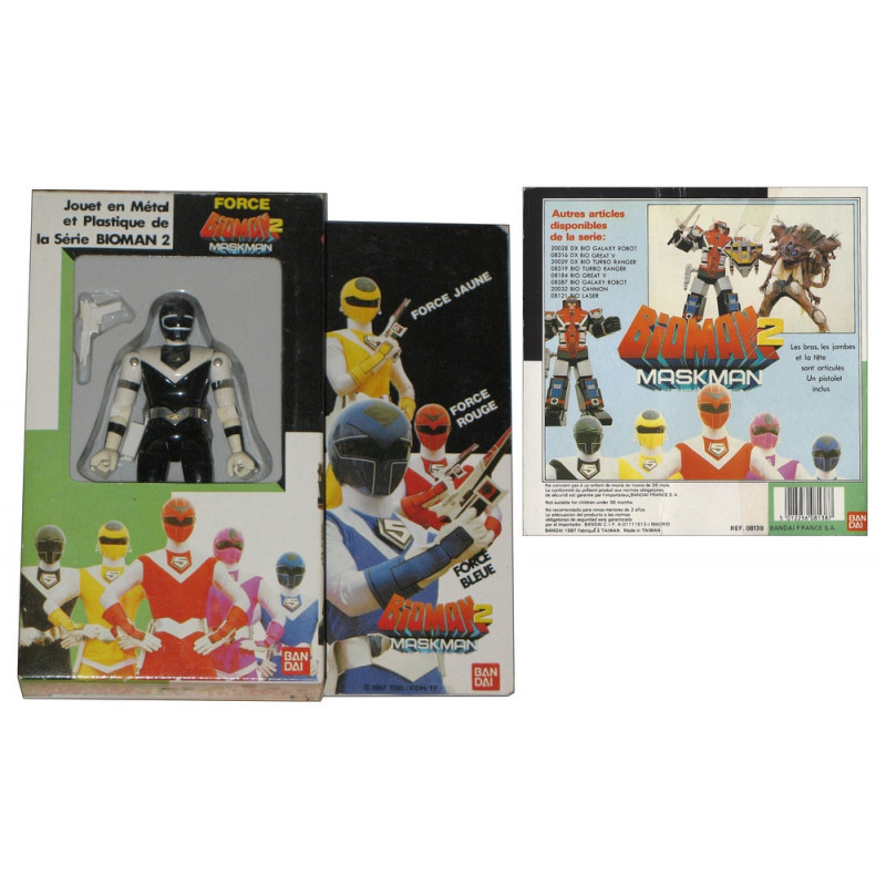 BIOMAN 2 MASKMAN" Figurine Force Noire Bandai" BIOMAN 2 MASKMAN" Figurine Force Noire Bandai"