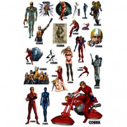 COBRA Planche de 23 Stickers Muraux Karisma Toys