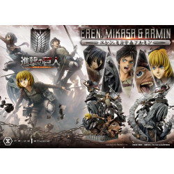 Statue Eren Mikasa & Armin Premium Masterline Prime 1 Studio Attack on Titan