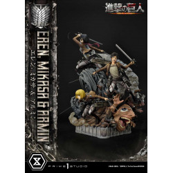 Statue Eren Mikasa & Armin Premium Masterline Prime 1 Studio Attack on Titan