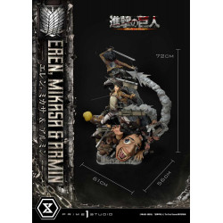 Statue Eren Mikasa & Armin Premium Masterline Prime 1 Studio Attack on Titan