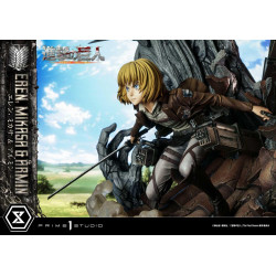 Statue Eren Mikasa & Armin Premium Masterline Prime 1 Studio Attack on Titan