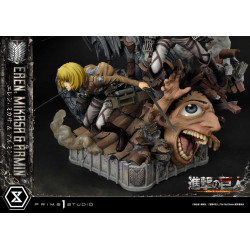 Statue Eren Mikasa & Armin Premium Masterline Prime 1 Studio Attack on Titan