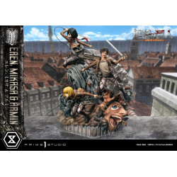 Statue Eren Mikasa & Armin Premium Masterline Prime 1 Studio Attack on Titan