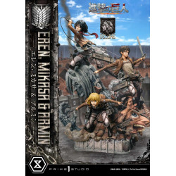 Statue Eren Mikasa & Armin Premium Masterline DX Bonus Version Prime 1 Studio Attack on Titan