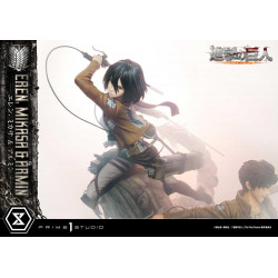 Statue Eren Mikasa & Armin Premium Masterline DX Bonus Version Prime 1 Studio Attack on Titan