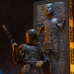 Statue Boba Fett and Han Solo in Carbonite Premium Format Sideshow Star Wars