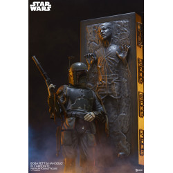 Statue Boba Fett and Han Solo in Carbonite Premium Format Sideshow Star Wars