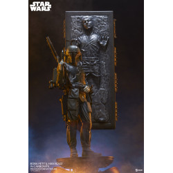 Statue Boba Fett and Han Solo in Carbonite Premium Format Sideshow Star Wars