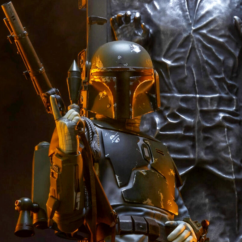 Statue Boba Fett and Han Solo in Carbonite Premium Format Sideshow