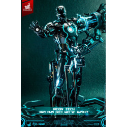 Figurine Neon Tech Iron Man with Suit-Up Gantry Hot Toys Iron Man 2