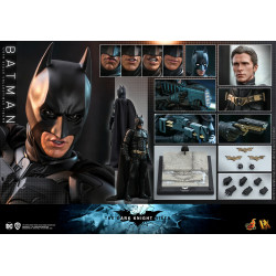 THE DARK KNIGHT Figurine Batman & Batmobile Movie Masterpiece Hot Toys