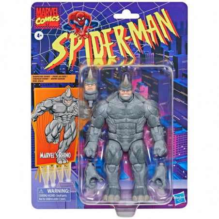 Figurine Marvel Legends Rhino 15 Cm - Hasbro, 3 Accessoires, Pack Rétro, Collection Spider-Man - 3