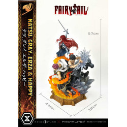 Statue Natsu, Gray, Erza, Happy Concept Masterline Deluxe Bonus Version Prime 1 Studio Fairy Tail