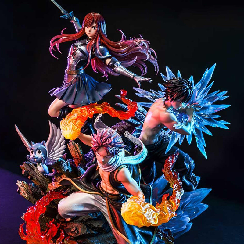 Statue Natsu, Gray, Erza, Happy Concept Masterline Deluxe Bonus Version  Prime 1 Studio Fairy Tail