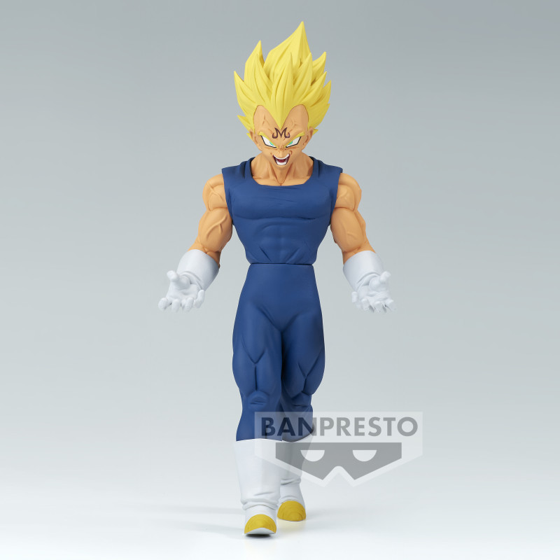 Figurine Dragon Ball Z Majin Vegeta 27cm – LED Cheveux, 2 Têtes Interchangeables