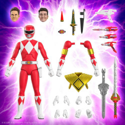 POWER RANGERS Figurine Ultimates Red Ranger Super7