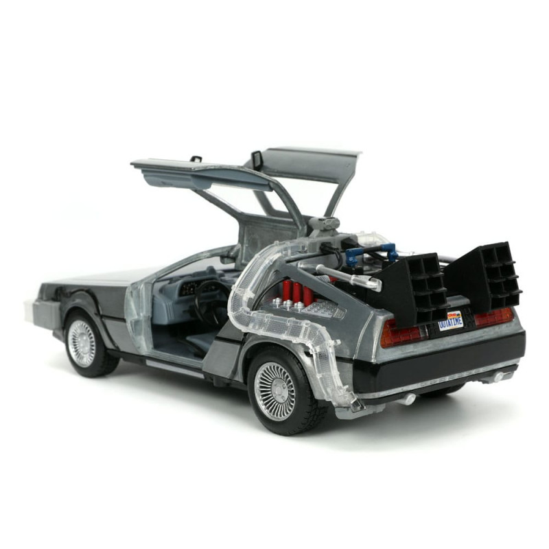 Jada Toys 32911 - Machine à Remonter Le Temps DeLorean 1:24 (Retour Vers Le Futur) - Avec éclairage - Moulée Sous Pression