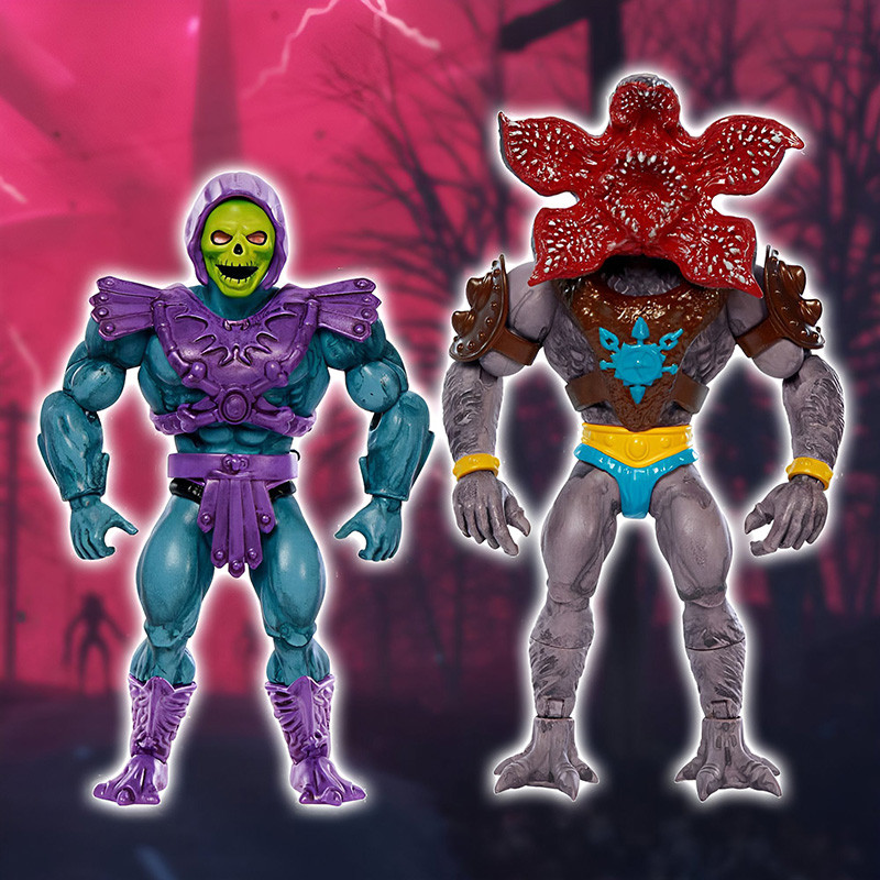 Figurines Skeletor & Demogorgon Mattel Maitres de l'univers X Stranger Things