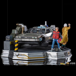 RETOUR VERS LE FUTUR II Statue DeLorean Art Scale Full Set Deluxe Iron Studios