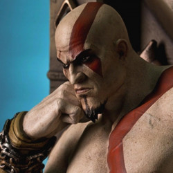 GOD OF WAR statue Kratos on Throne Gaming Heads
