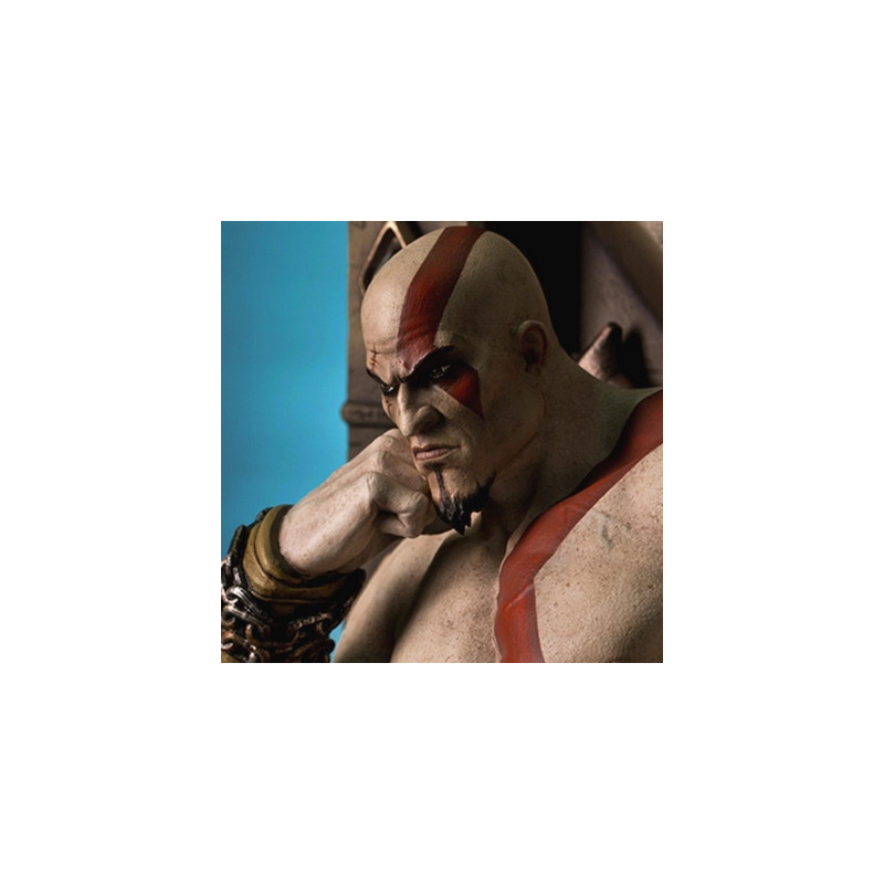GOD OF WAR statue Kratos on Throne Gaming Heads