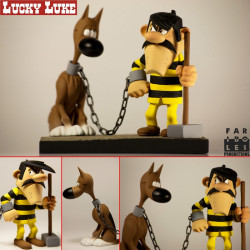  LUCKY LUKE Statue Joe & Rantanplan Fariboles