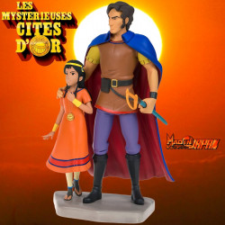 LES MYSTERIEUSES CITES D'OR Pack 6 Statuettes + Socle décor les ruines du temple LMZ Collectibles