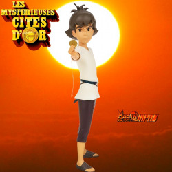 LES MYSTERIEUSES CITES D'OR Pack 6 Statuettes + Socle décor les ruines du temple LMZ Collectibles